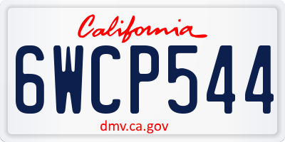 CA license plate 6WCP544