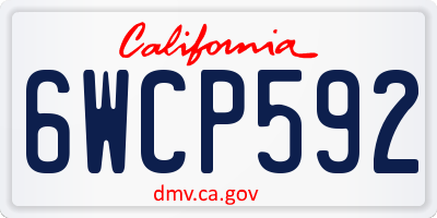 CA license plate 6WCP592