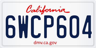 CA license plate 6WCP604