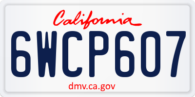 CA license plate 6WCP607