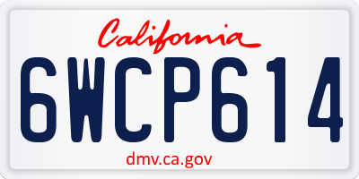 CA license plate 6WCP614