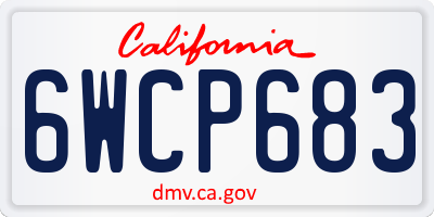 CA license plate 6WCP683