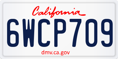 CA license plate 6WCP709