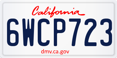 CA license plate 6WCP723