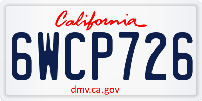 CA license plate 6WCP726