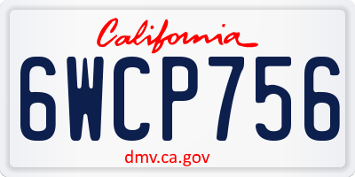 CA license plate 6WCP756