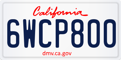 CA license plate 6WCP800