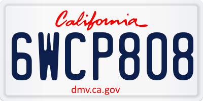 CA license plate 6WCP808