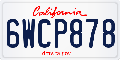 CA license plate 6WCP878