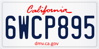 CA license plate 6WCP895
