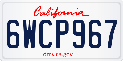 CA license plate 6WCP967