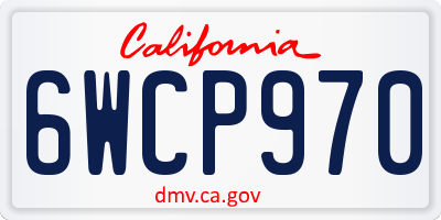CA license plate 6WCP970