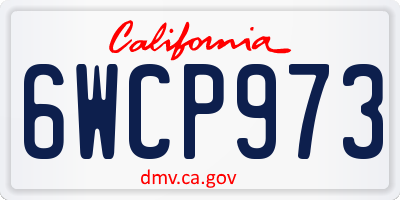 CA license plate 6WCP973