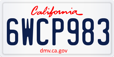 CA license plate 6WCP983