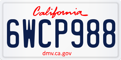 CA license plate 6WCP988