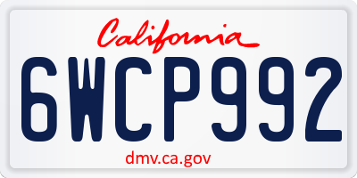 CA license plate 6WCP992