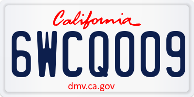 CA license plate 6WCQ009