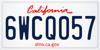 CA license plate 6WCQ057