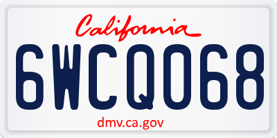 CA license plate 6WCQ068