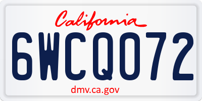 CA license plate 6WCQ072