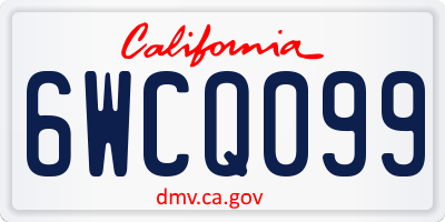 CA license plate 6WCQ099