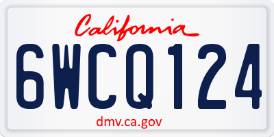 CA license plate 6WCQ124