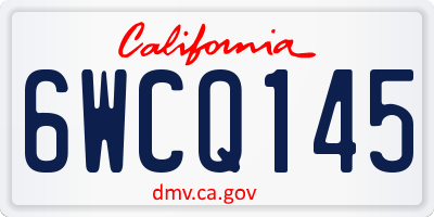 CA license plate 6WCQ145