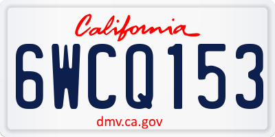 CA license plate 6WCQ153