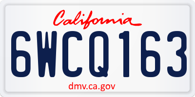CA license plate 6WCQ163