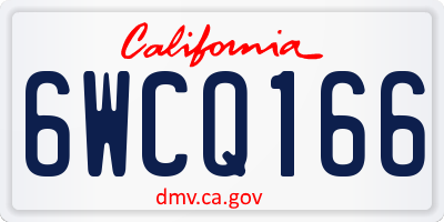CA license plate 6WCQ166