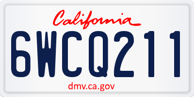 CA license plate 6WCQ211