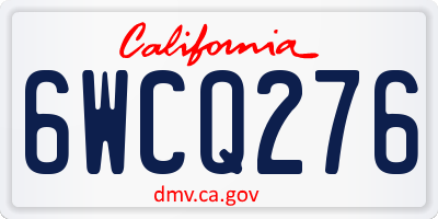 CA license plate 6WCQ276