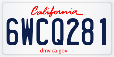 CA license plate 6WCQ281