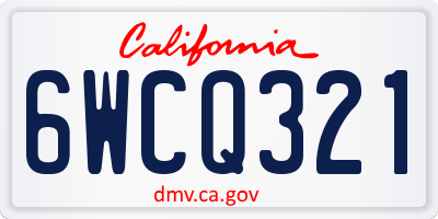 CA license plate 6WCQ321