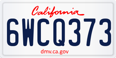 CA license plate 6WCQ373