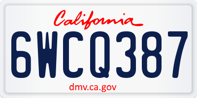 CA license plate 6WCQ387