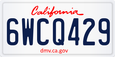 CA license plate 6WCQ429