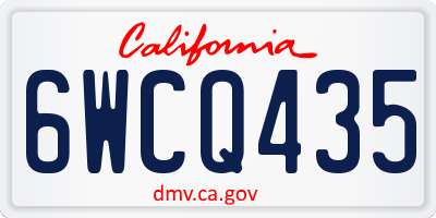 CA license plate 6WCQ435