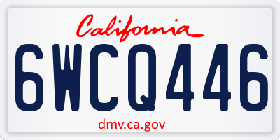 CA license plate 6WCQ446