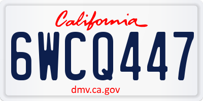 CA license plate 6WCQ447