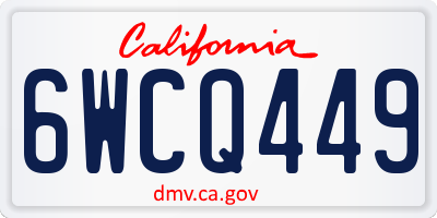 CA license plate 6WCQ449
