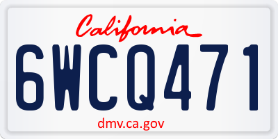 CA license plate 6WCQ471