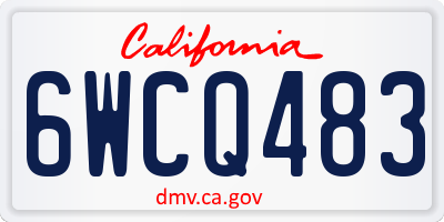CA license plate 6WCQ483