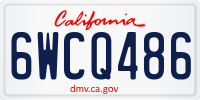 CA license plate 6WCQ486