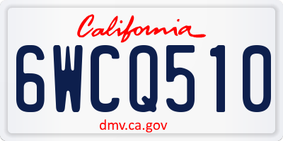 CA license plate 6WCQ510