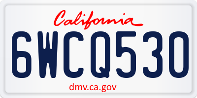 CA license plate 6WCQ530