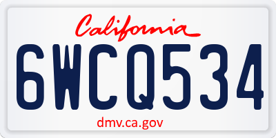 CA license plate 6WCQ534