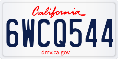 CA license plate 6WCQ544