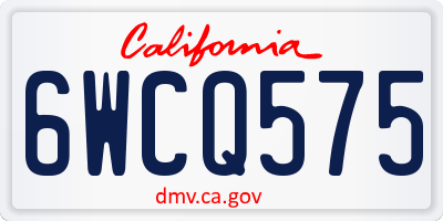 CA license plate 6WCQ575