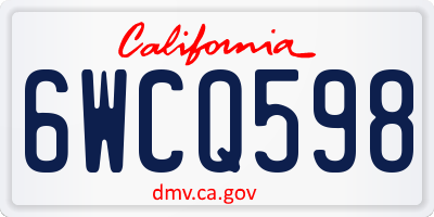 CA license plate 6WCQ598